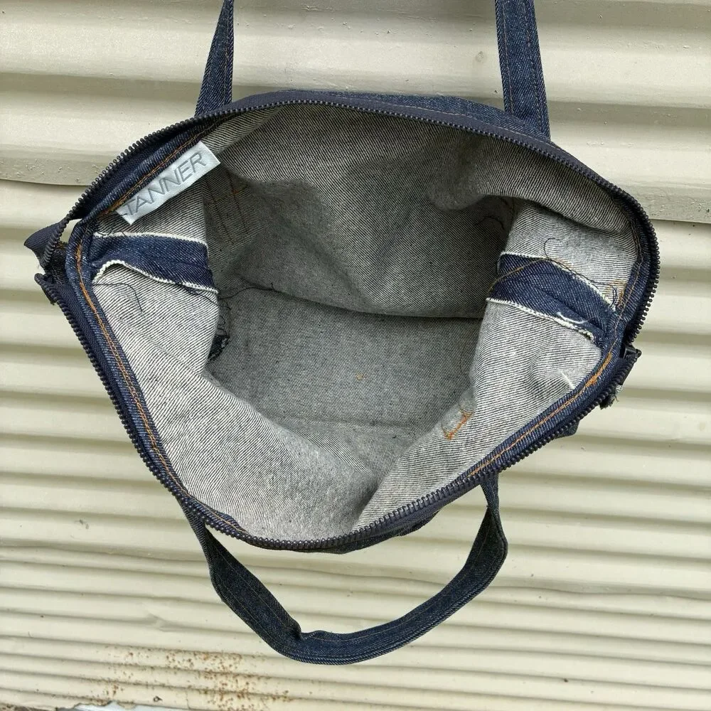 TANNER GOODS Vintage Selvedge Denim Gardening Boat Tote Bag Talon Zipper